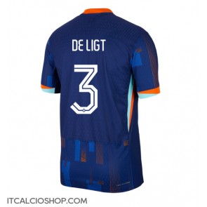 Olanda Matthijs de Ligt #3 Seconda Maglia Europei 2024 Manica Corta